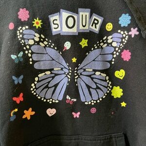 Olivia Rodrigo SOUR Butterfly Hoodie Black Sweatshirt Official Merch Fan Hoodie